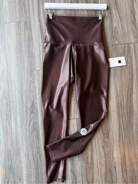 Emily Hsu Pure Barre Metallic Brown Leggings